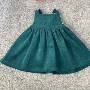 Baby Girl green corduroy dress with bow, 12 months for holidays